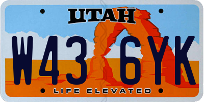 UT license plate W436YK