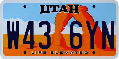 UT license plate W436YN