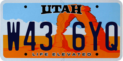 UT license plate W436YQ