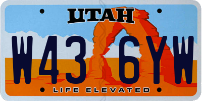 UT license plate W436YW