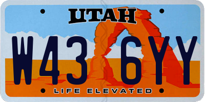 UT license plate W436YY
