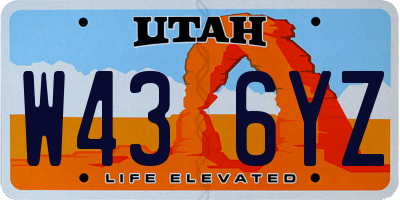 UT license plate W436YZ
