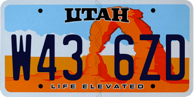 UT license plate W436ZD