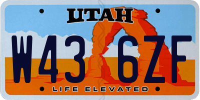 UT license plate W436ZF