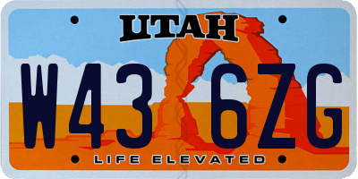 UT license plate W436ZG