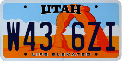 UT license plate W436ZI