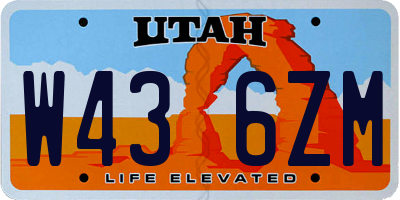 UT license plate W436ZM