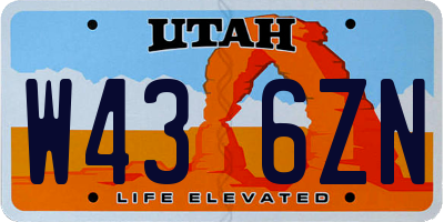 UT license plate W436ZN