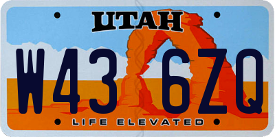 UT license plate W436ZQ