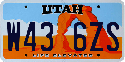 UT license plate W436ZS