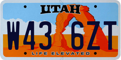 UT license plate W436ZT