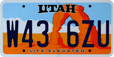 UT license plate W436ZU