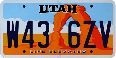 UT license plate W436ZV
