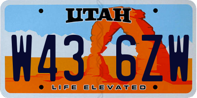 UT license plate W436ZW