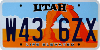 UT license plate W436ZX