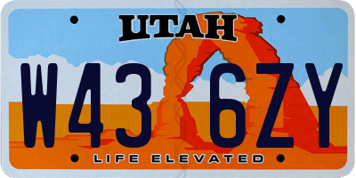UT license plate W436ZY
