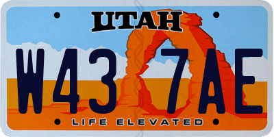 UT license plate W437AE
