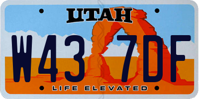 UT license plate W437DF
