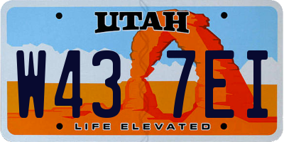 UT license plate W437EI