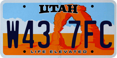 UT license plate W437FC