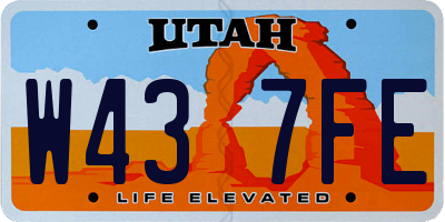 UT license plate W437FE