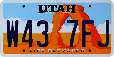 UT license plate W437FJ
