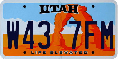 UT license plate W437FM
