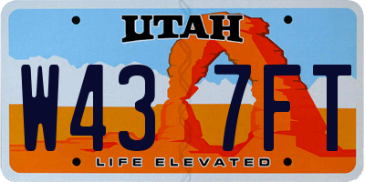 UT license plate W437FT