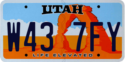 UT license plate W437FY