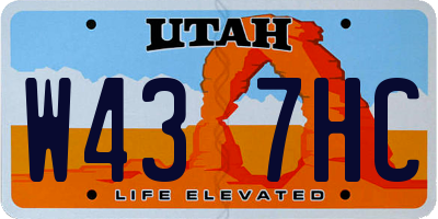 UT license plate W437HC