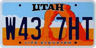 UT license plate W437HT