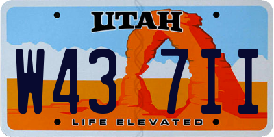 UT license plate W437II