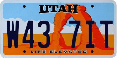 UT license plate W437IT