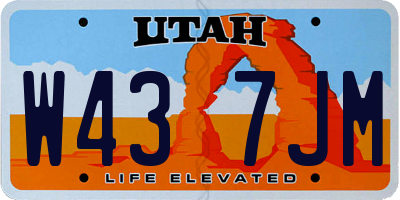 UT license plate W437JM