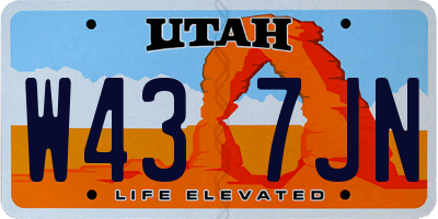 UT license plate W437JN