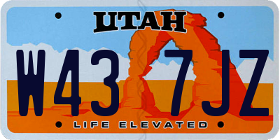 UT license plate W437JZ