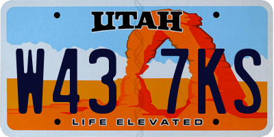 UT license plate W437KS