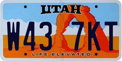 UT license plate W437KT