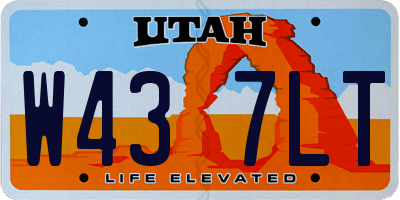 UT license plate W437LT