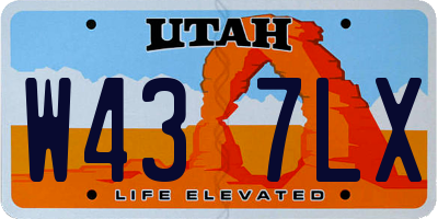 UT license plate W437LX