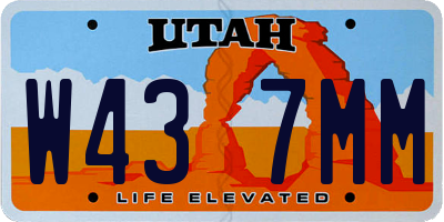 UT license plate W437MM