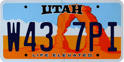 UT license plate W437PI