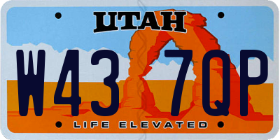 UT license plate W437QP