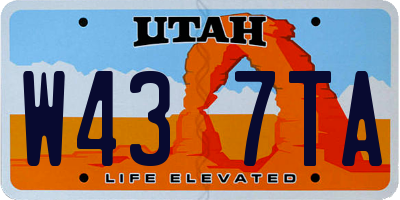 UT license plate W437TA