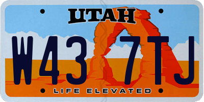 UT license plate W437TJ