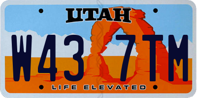 UT license plate W437TM