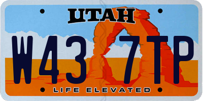 UT license plate W437TP