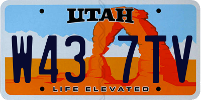 UT license plate W437TV