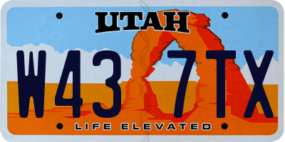 UT license plate W437TX