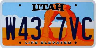 UT license plate W437VC